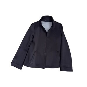 Robert Kitchen Womens Black Open Front Jacket Stand Collar Size Small‎